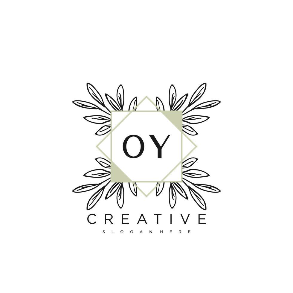 oy letra inicial flor logotipo plantilla vector premium vector art