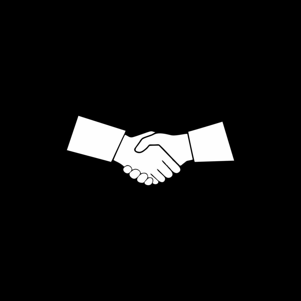 Business handshake contract agreement flat vector icon for app and website