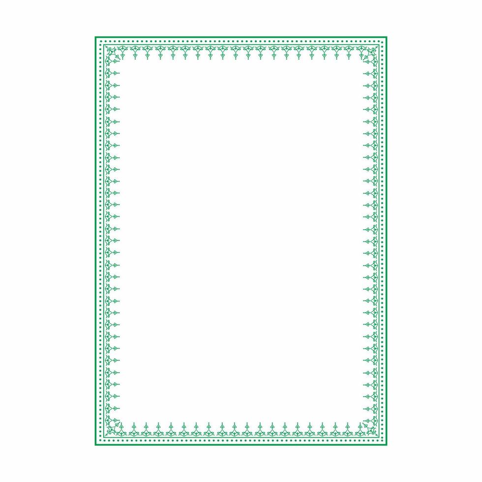 Islamic Art Border and Frame for Inside Cover Prayer Book, Ready add text. Greeting, useful isolated on white background vector