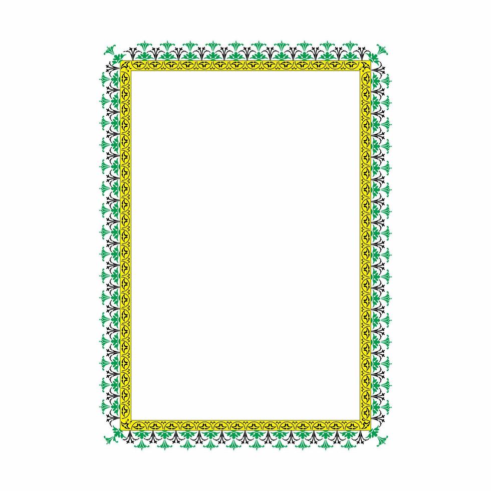 Islamic Art Border and Frame for Inside Cover Prayer Book, Ready add text. Greeting, useful isolated on white background vector
