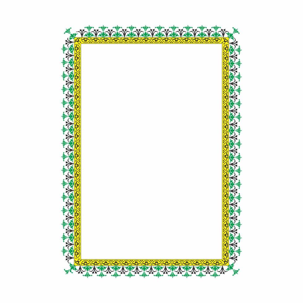 Islamic Art Border and Frame for Inside Cover Prayer Book, Ready add text. Greeting, useful isolated on white background vector