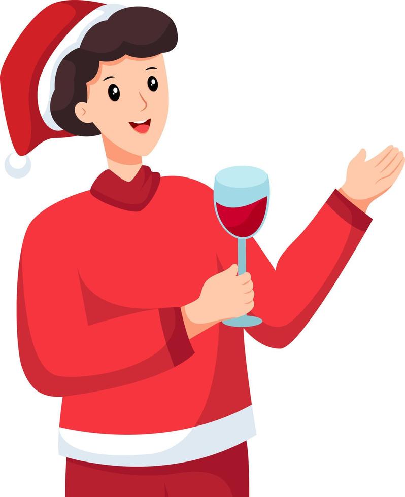 Man Celebrate New Year Character Design Illustration vector