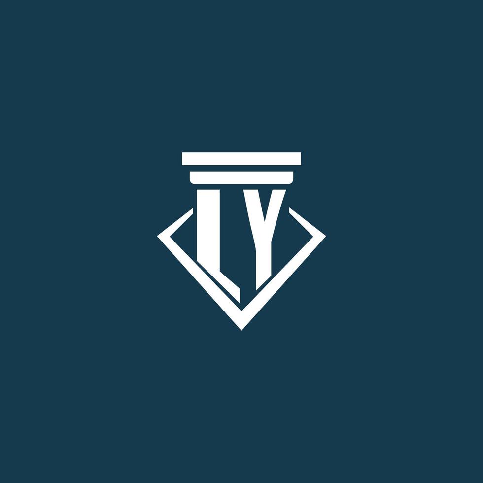 logotipo de monograma inicial para bufete de abogados, abogado o defensor con diseño de icono de pilar vector