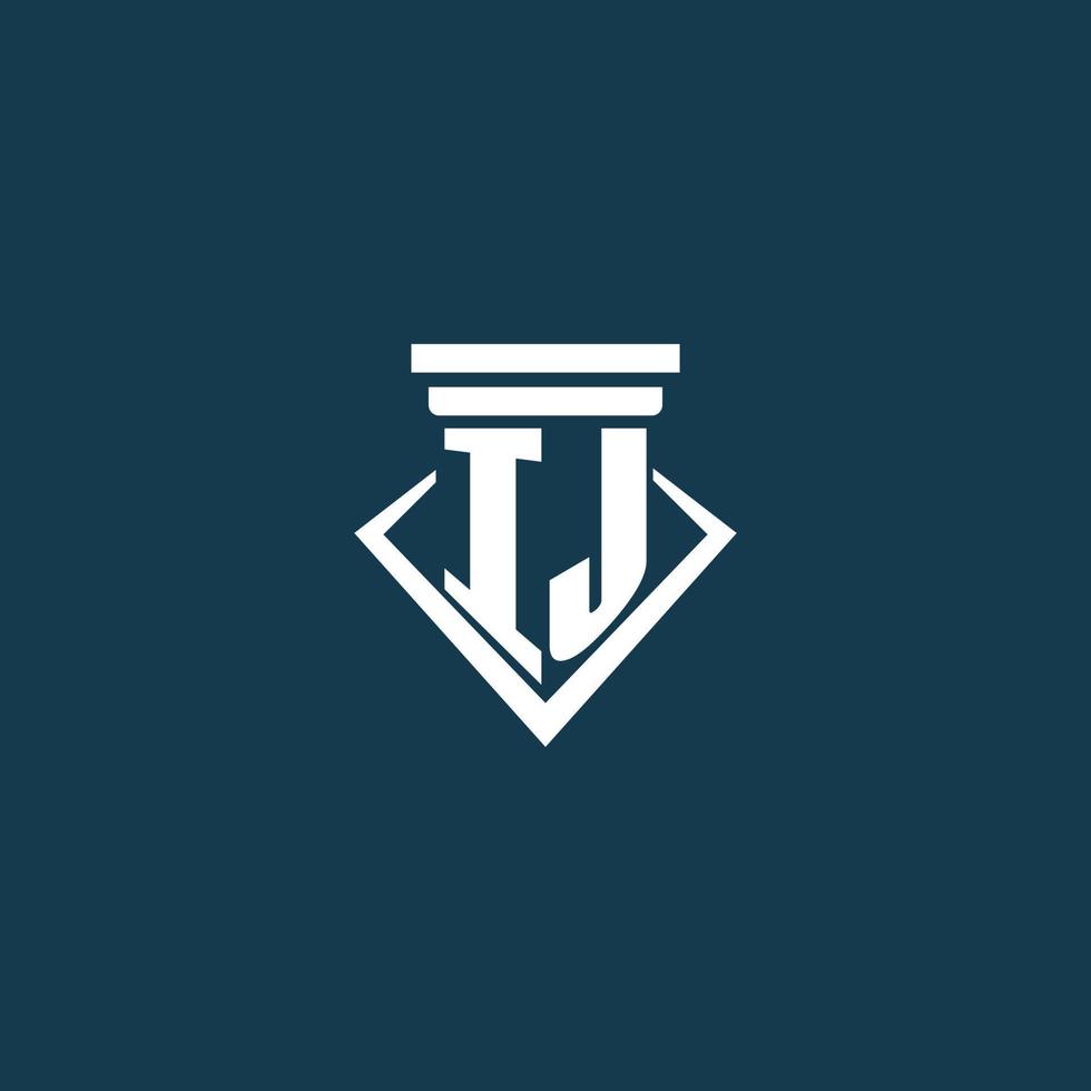 IJ initial monogram logo for law firm, lawyer or advocate with pillar ...