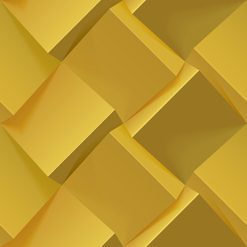 Abstract golden 3d geometric background. Seamless pattern for cover design, book design, poster, flyer, website backgrounds or advertising. Vector realistic illustration.