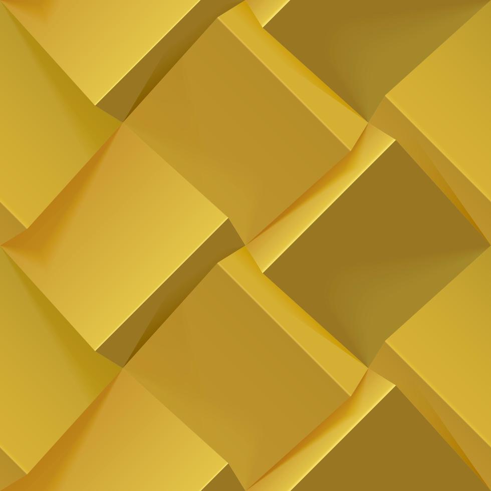 fondo geométrico 3d dorado abstracto. patrón impecable para el diseño de portadas, diseño de libros, afiches, volantes, fondos de sitios web o publicidad. ilustración vectorial realista. vector