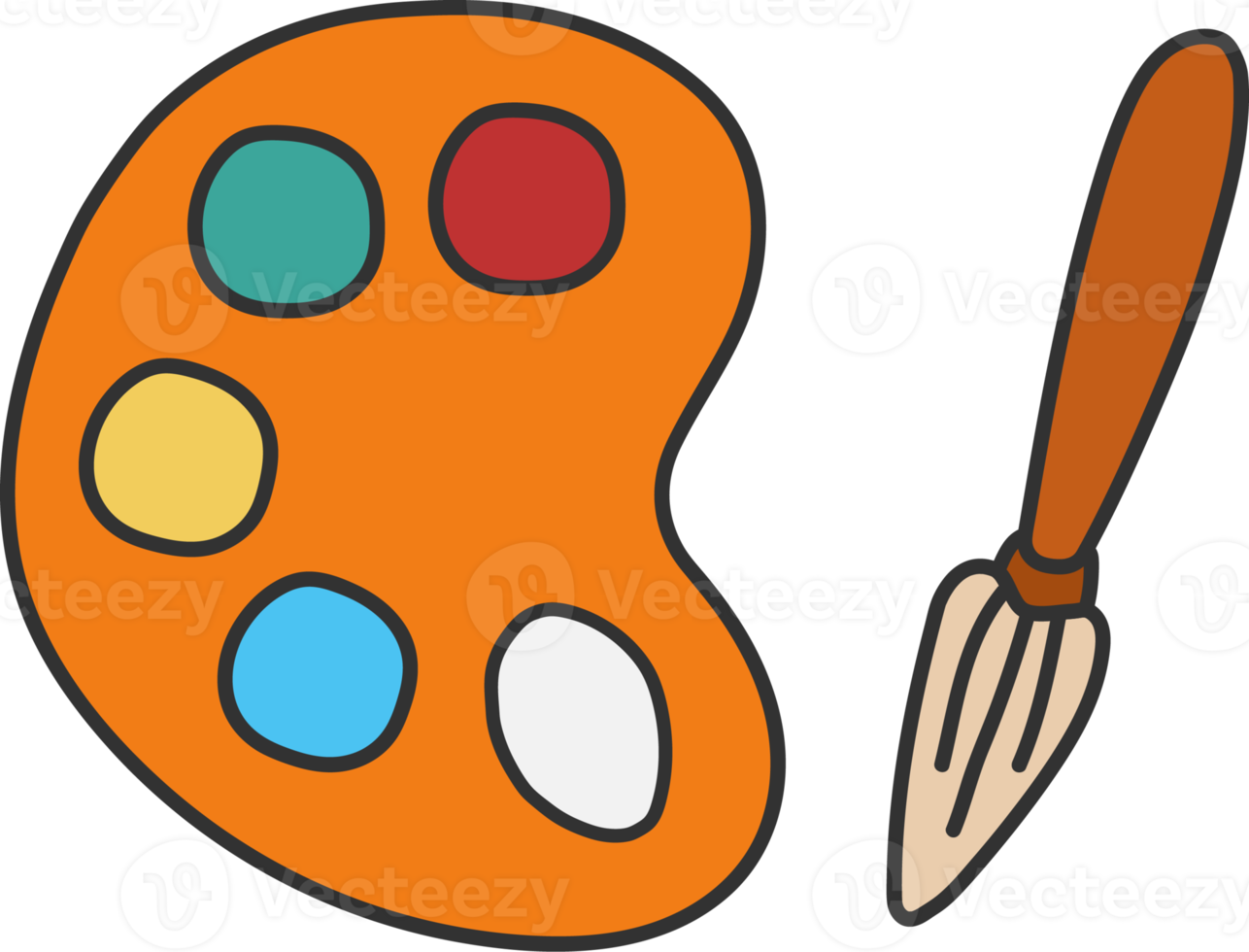 color palette brush element, Back to School icon set. png