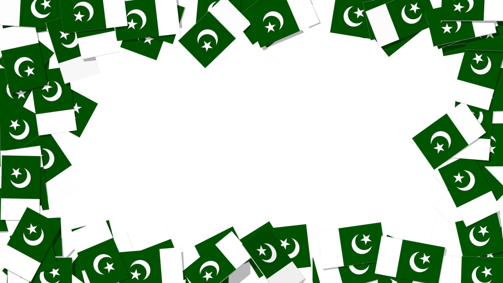 Pakistan Flags Falling From Sides, National Day, Independence Day, 3D Rendering png