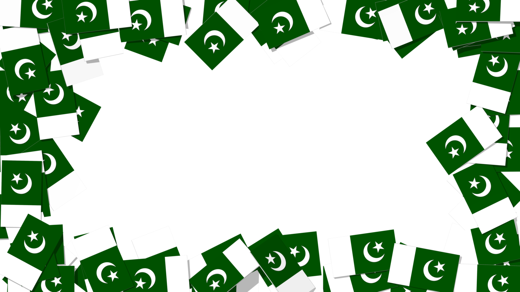 Pakistan Flags Falling From Sides, National Day, Independence Day, 3D Rendering png