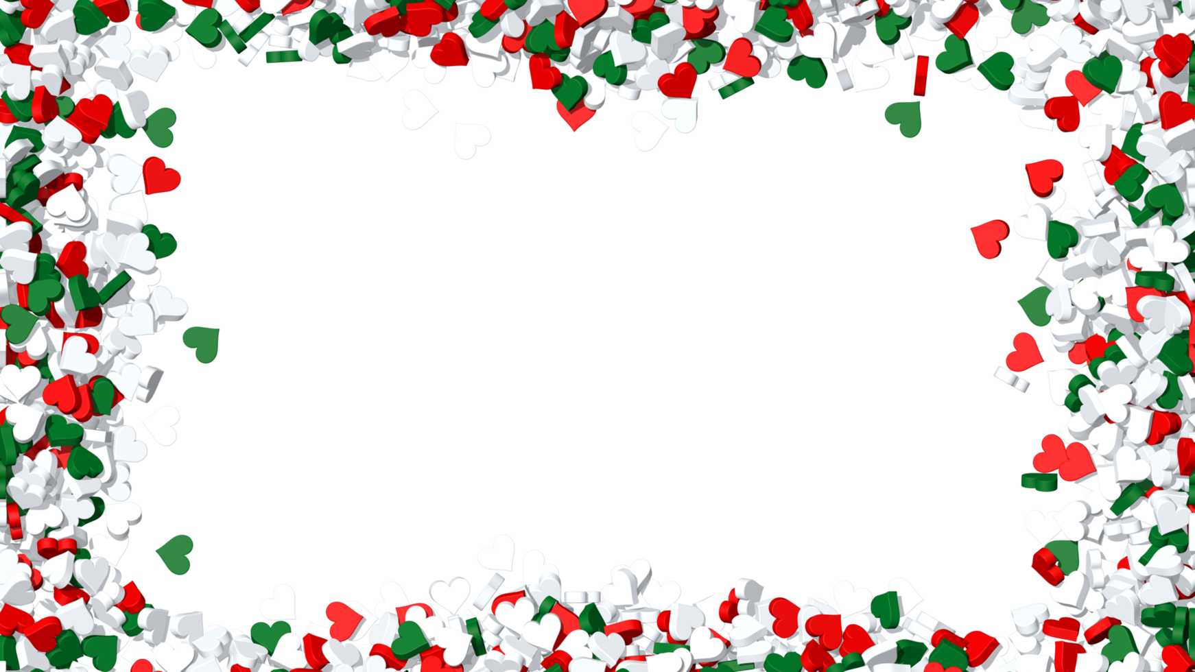 corazón de color de la bandera de italia aislado en los bordes, representación 3d, día de la independencia png
