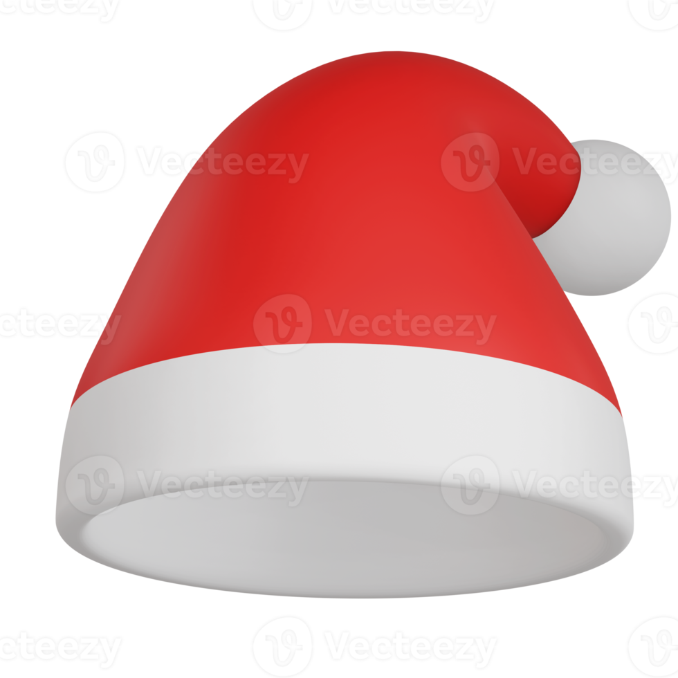 Sombrero de navidad 3d con renderizado de alta calidad png