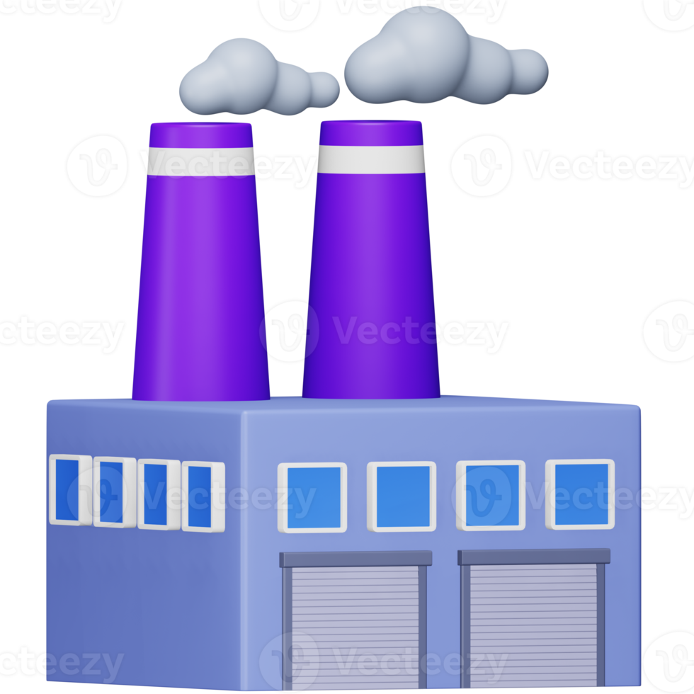 icono isométrico de representación 3d de fábrica. png