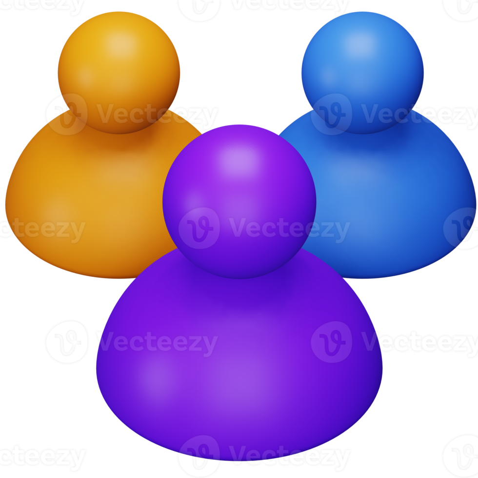 Team 3D-Rendering isometrisches Symbol. png