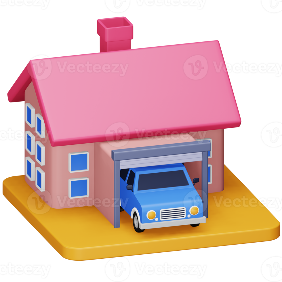 Garage 3d rendering isometric icon. png