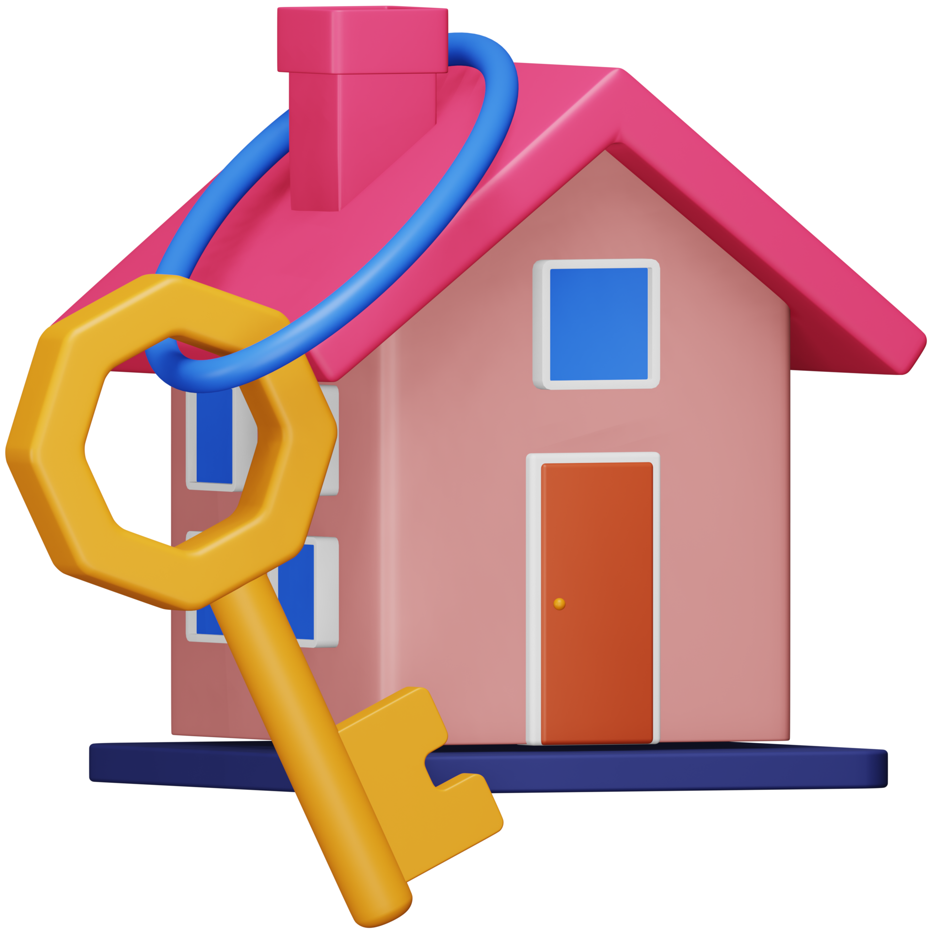 House key 3d rendering isometric icon. 13866253 PNG