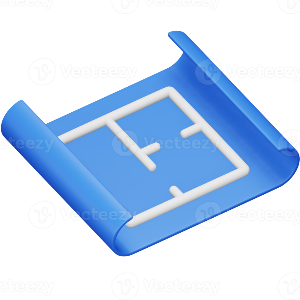 House plan 3d rendering isometric icon. png