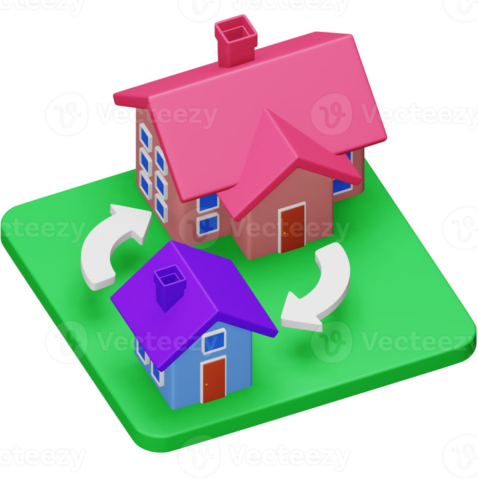House change 3d rendering isometric icon. png