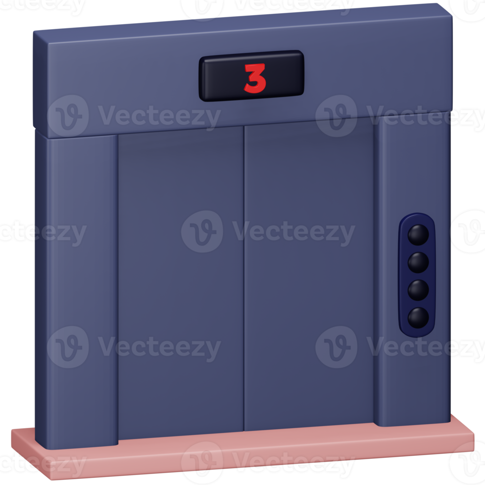 Elevator 3d rendering isometric icon. png
