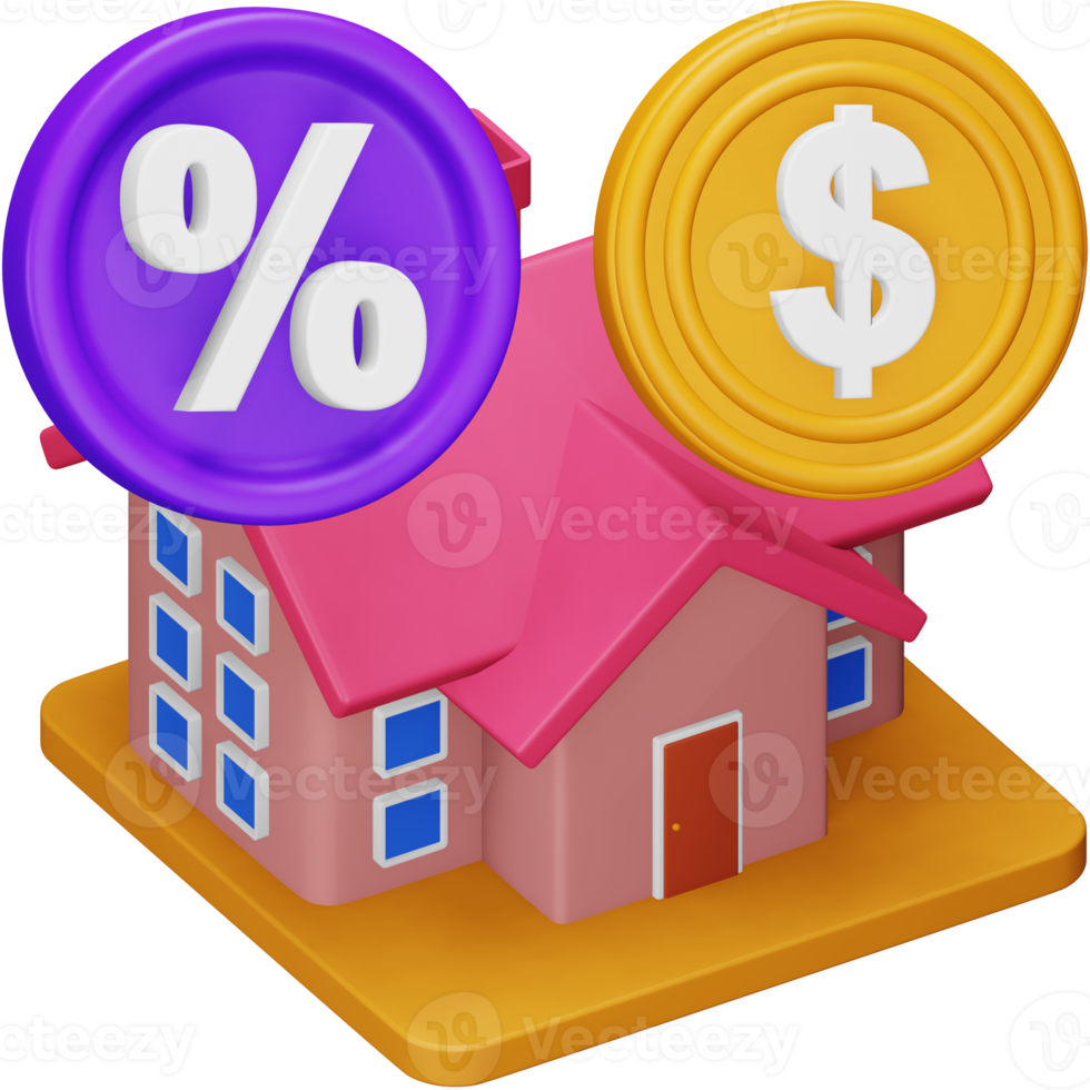 Interest rate 3d rendering isometric icon. png
