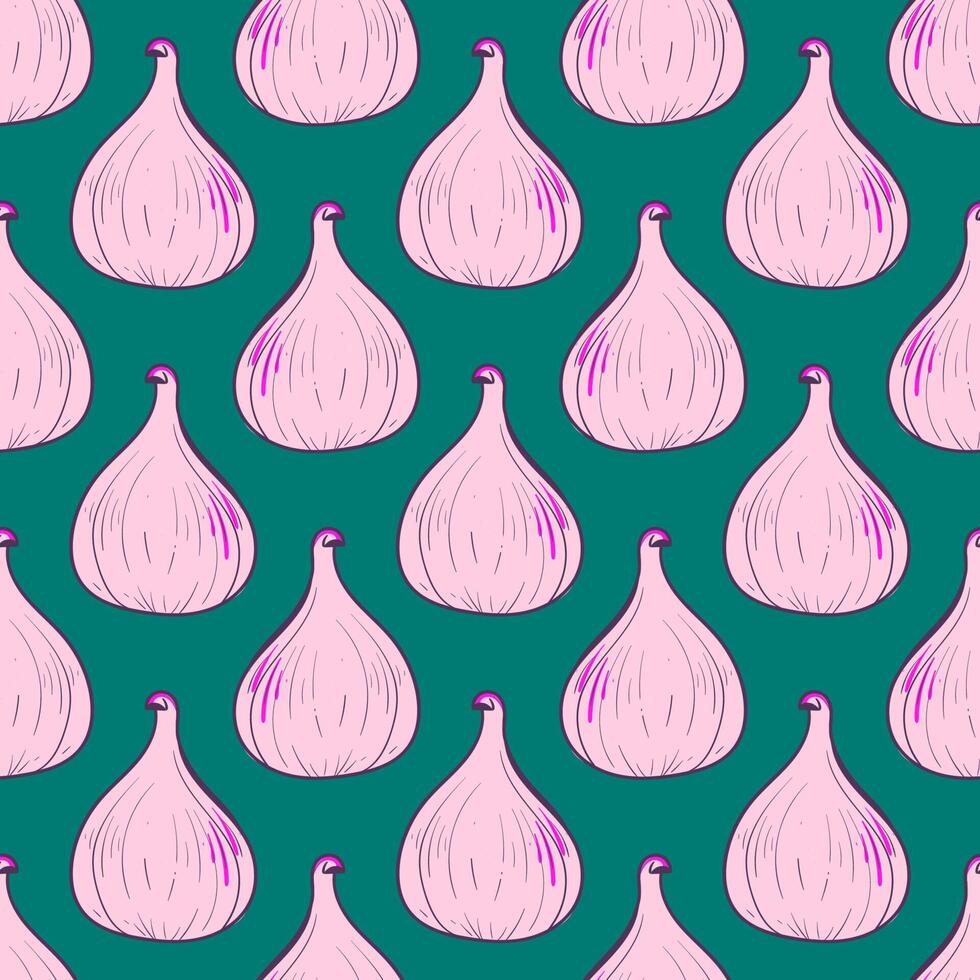 Fig pattern, seamless pattern on blue background. vector