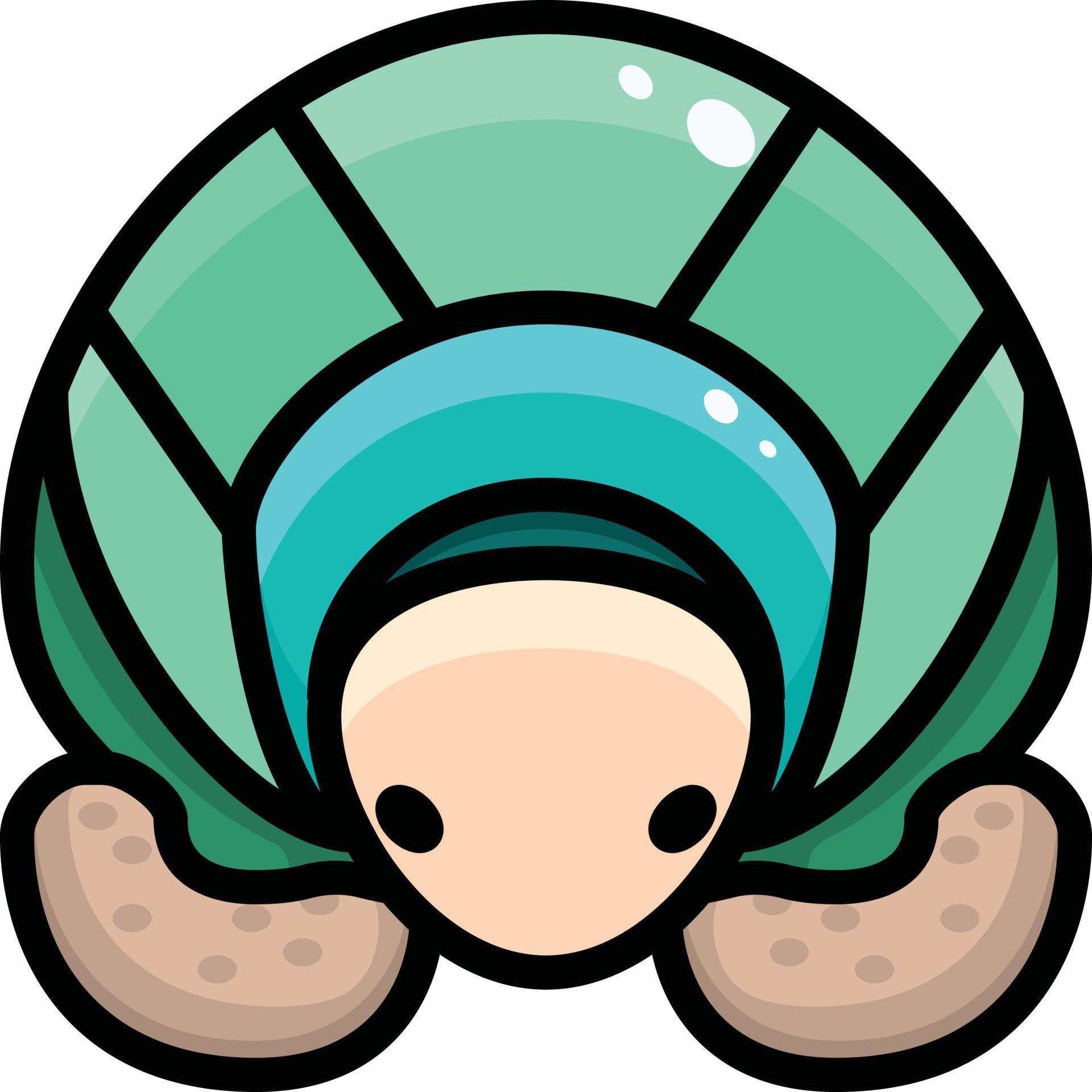 Green turtle, illustration, vector on white background. 13866351 Vector