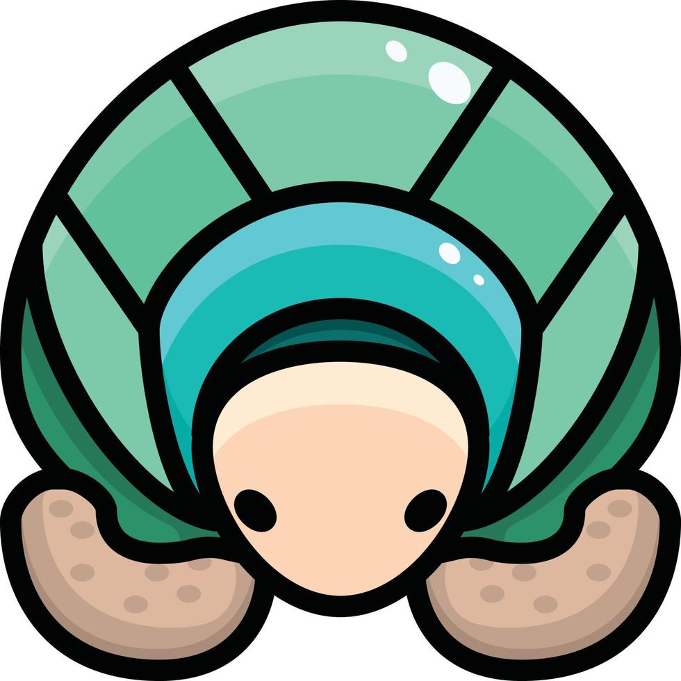 Green turtle, illustration, vector on white background.