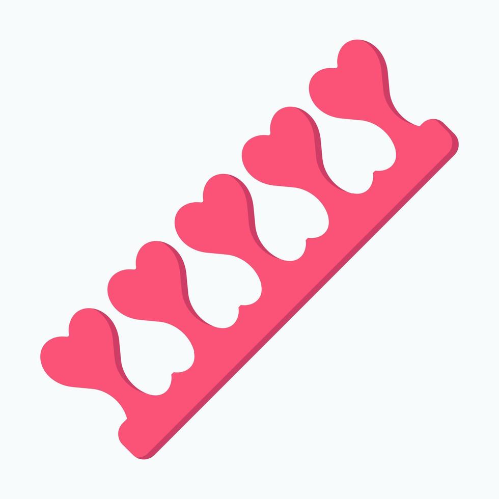 Pink toe separators. Accessories for pedicure. Vector llustration.