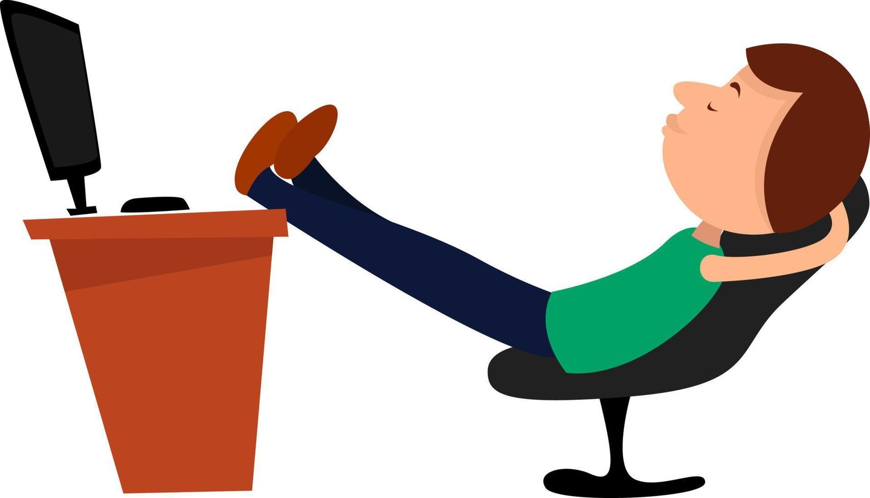 Man on a break, illustration, vector on white background