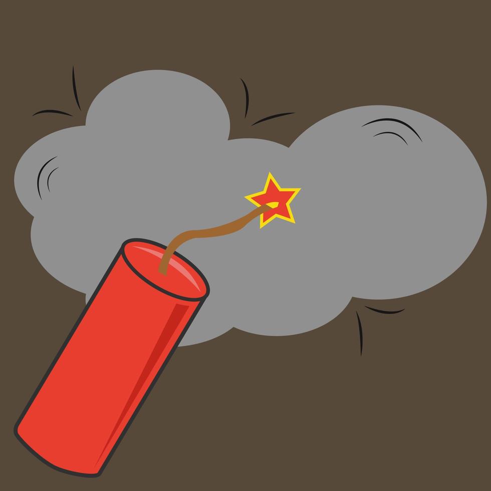 Dinamite, illustration, vector on white background.