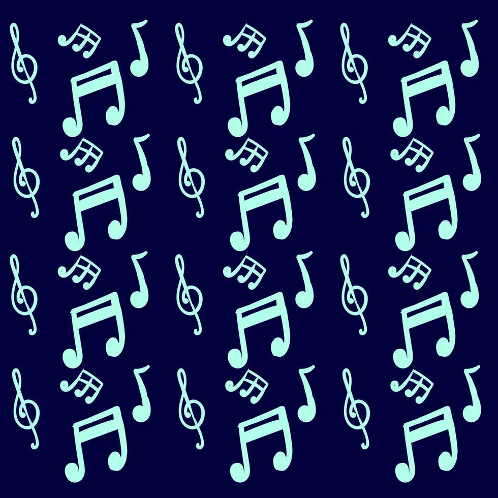 Music notes wallpaper, illustration, vector on white background.