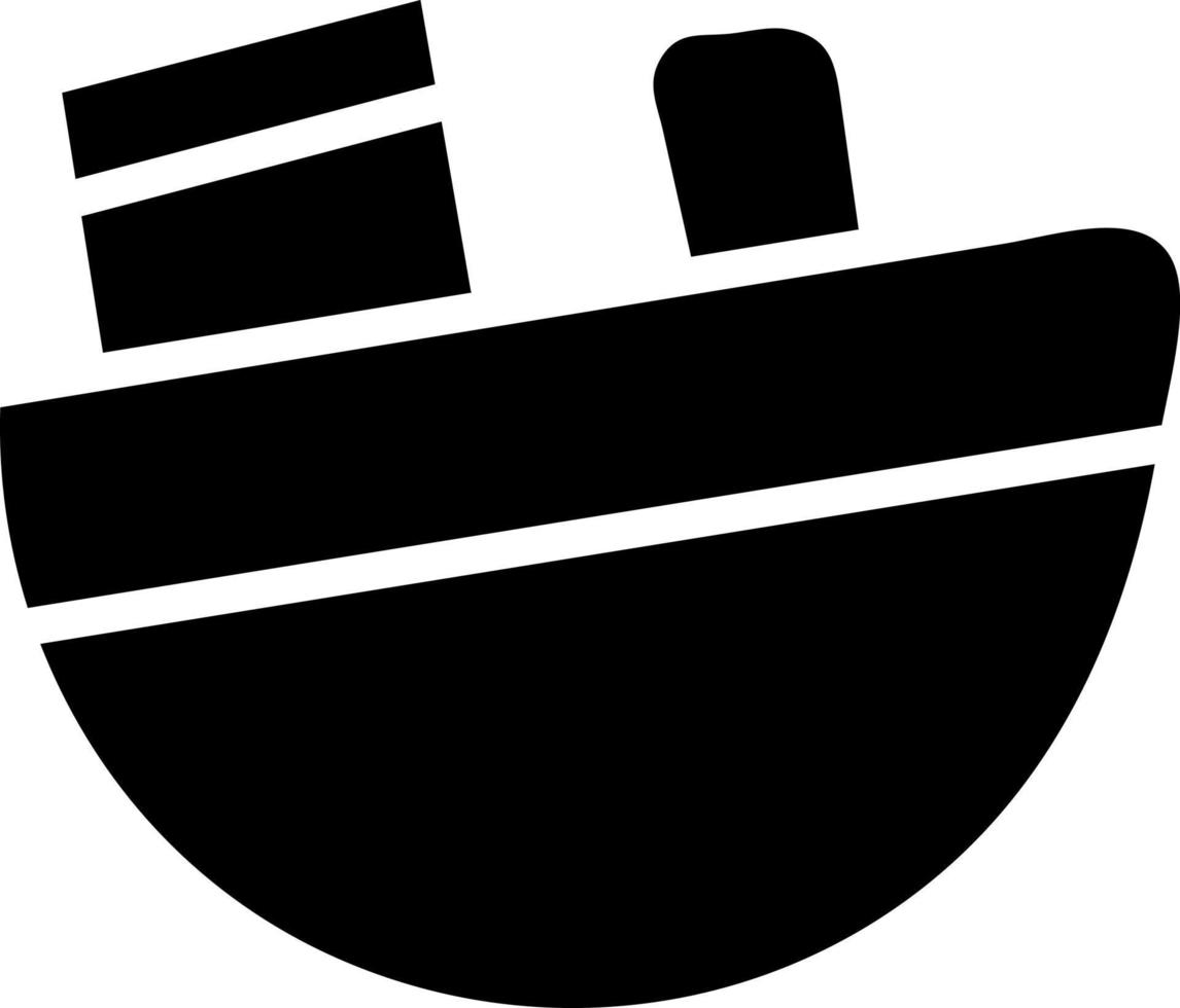Minimal black ship, illustration, vector on white background.