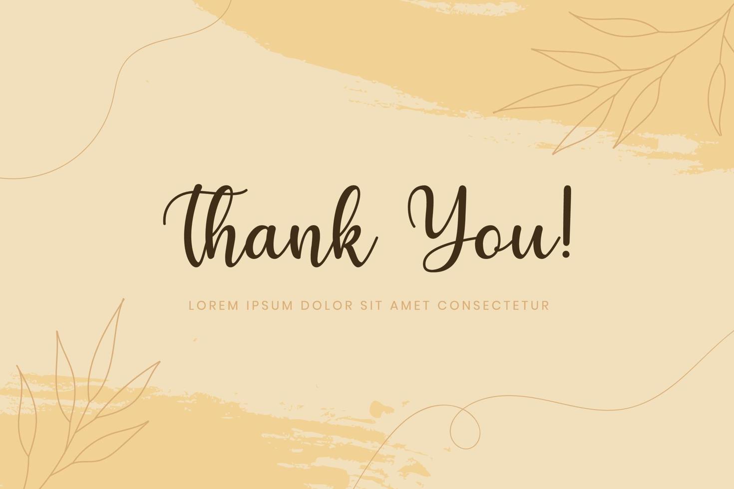 Abstract hand drawn organic shape with editable text wedding thank you card template. Vector illustration