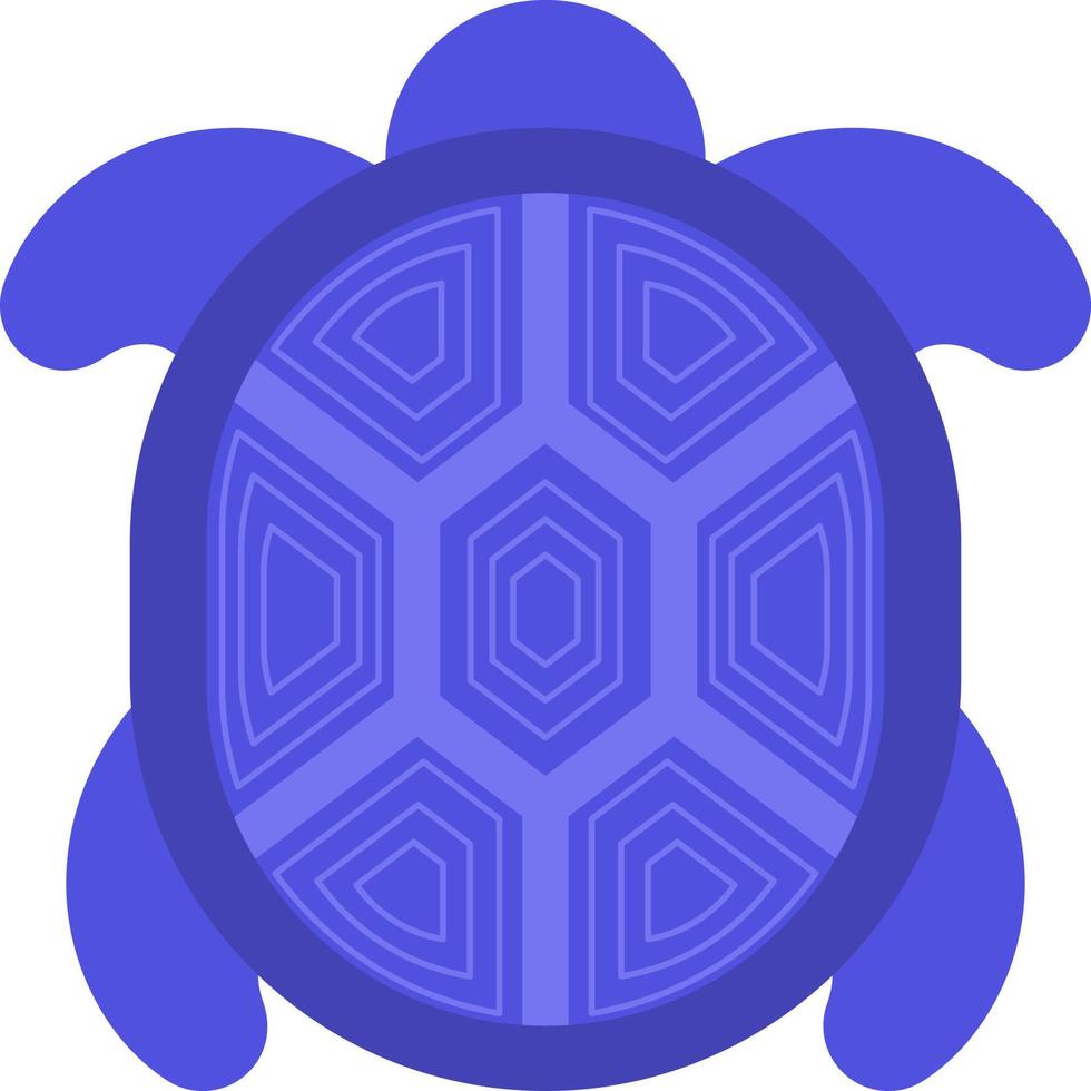 tortuga marina azul, ilustración, vector, sobre un fondo blanco. vector