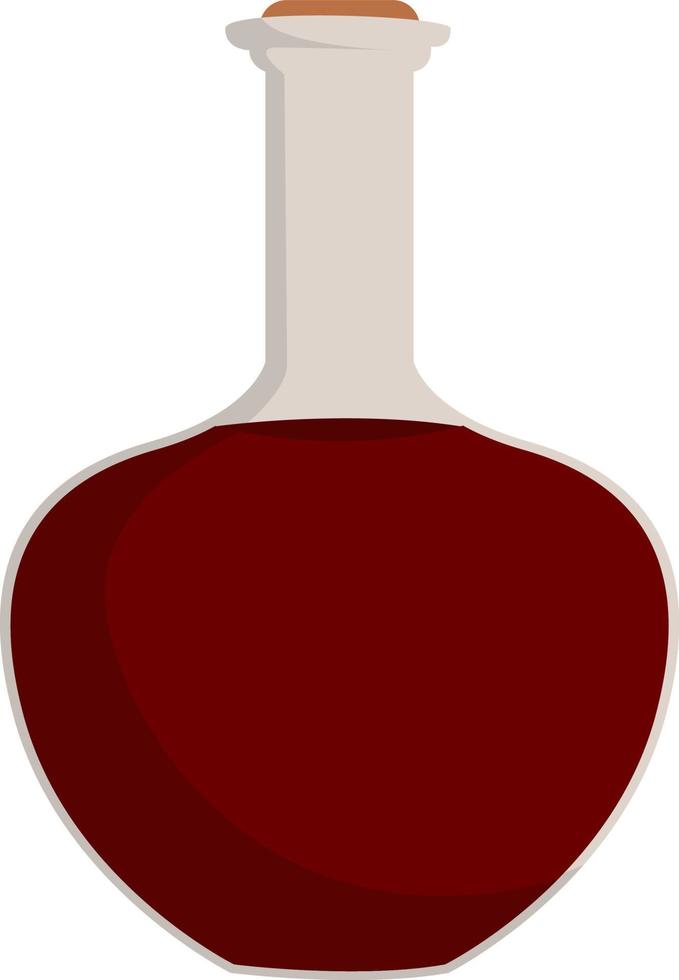 Cognac bottle, illustration, vector on white background.