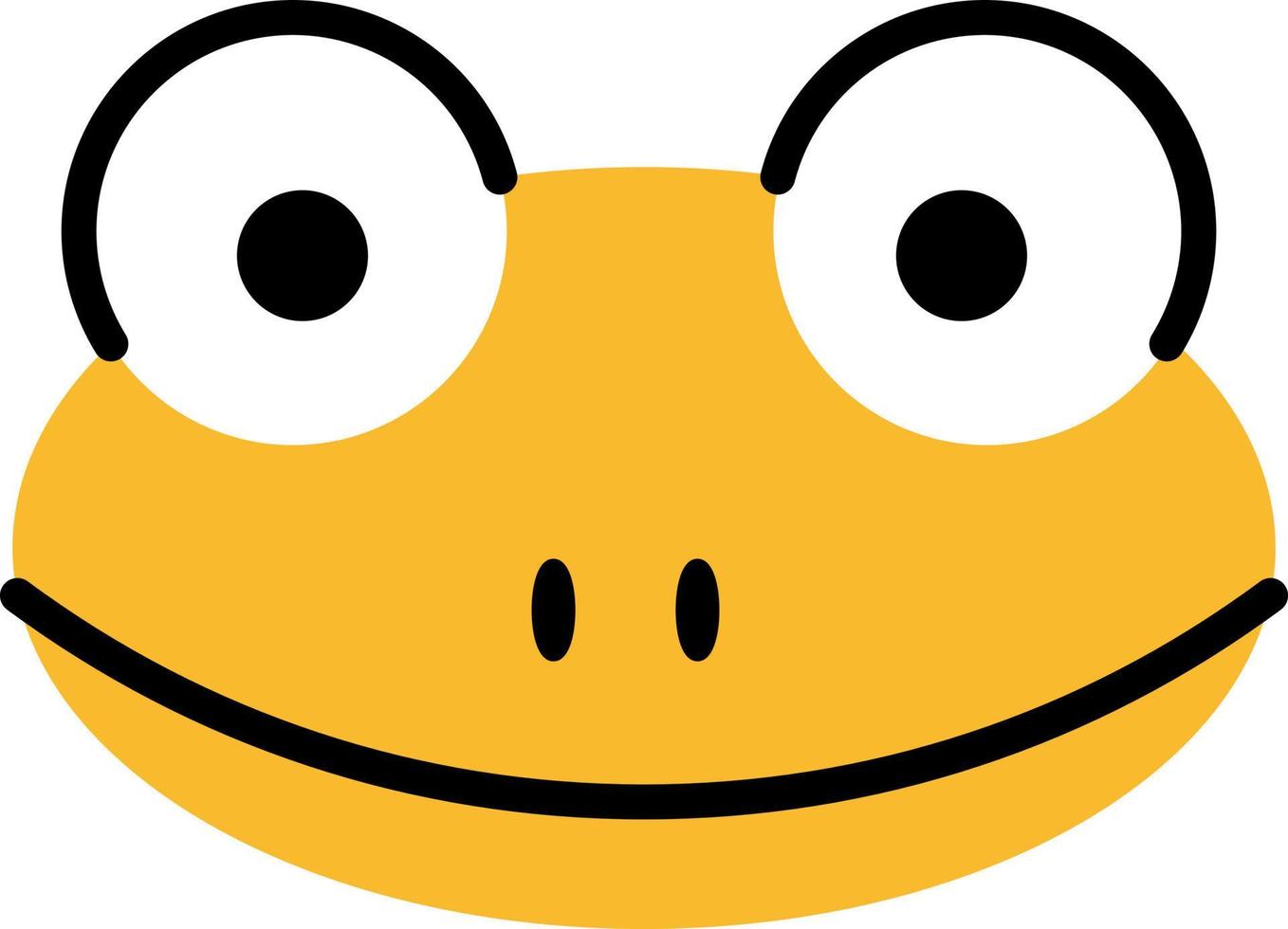 Yellow frog, illustration, vector on a white background.