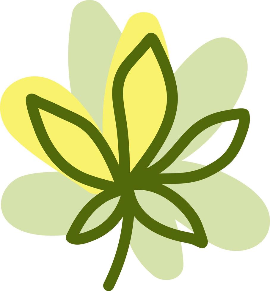 Five part leaf, illustration, vector on a white background.