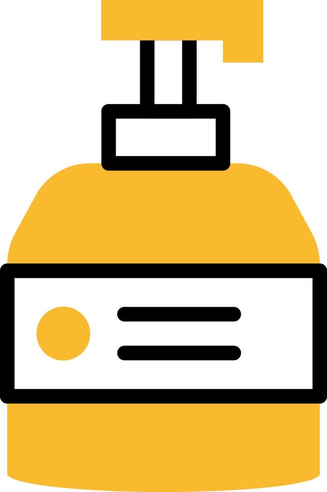 Yellow liquid soap, illustration, vector on a white background.