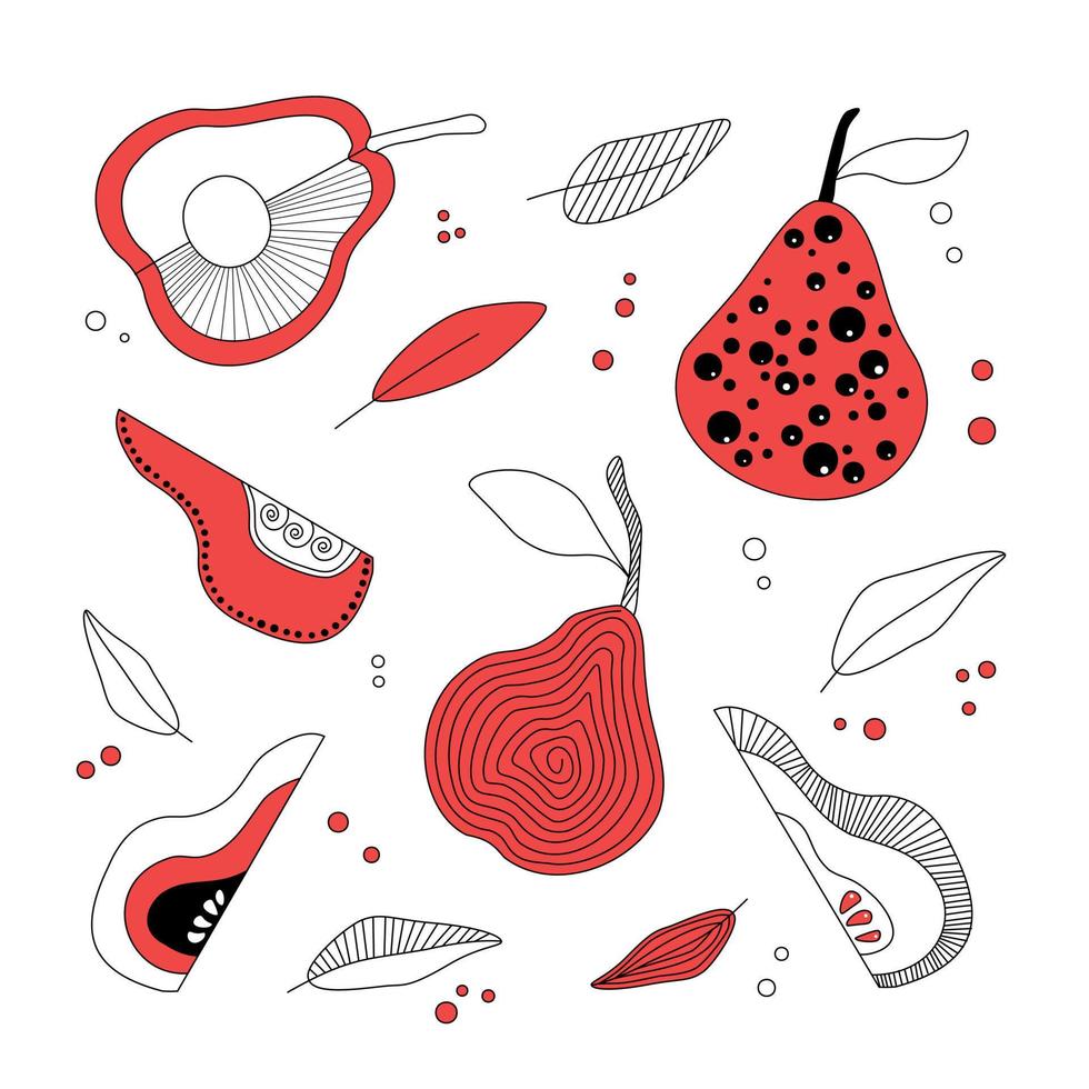 set with pears vector