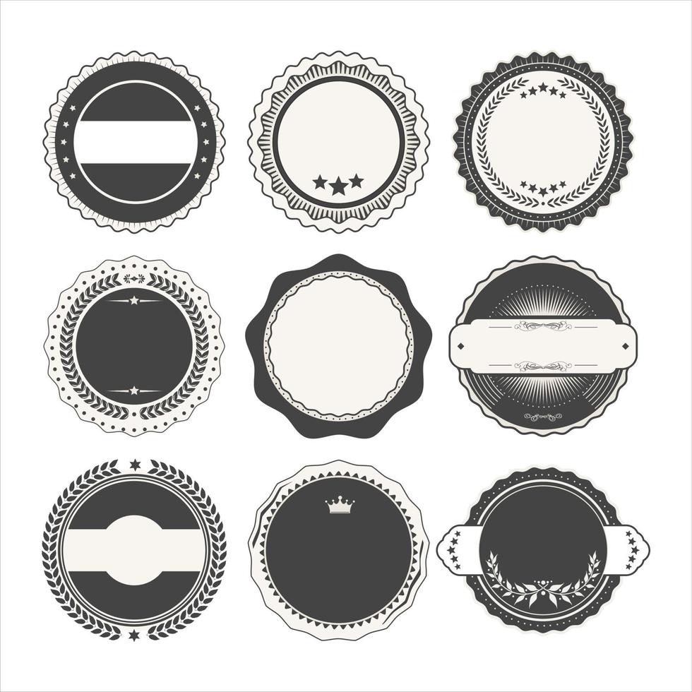 Collection of Empty retro vintage badges and labels vector