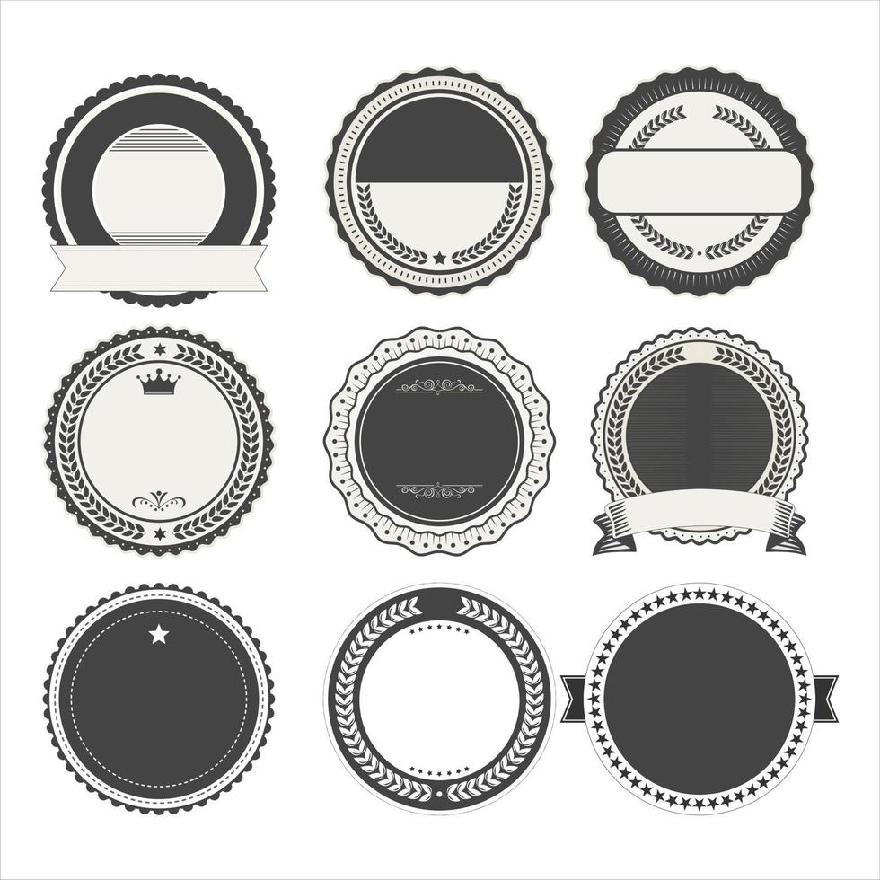 Collection of Empty retro vintage badges and labels vector