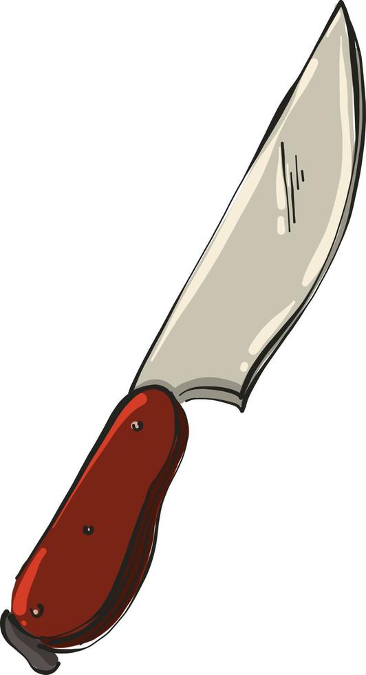 cuchillo de cocina, ilustración, vector sobre fondo blanco.