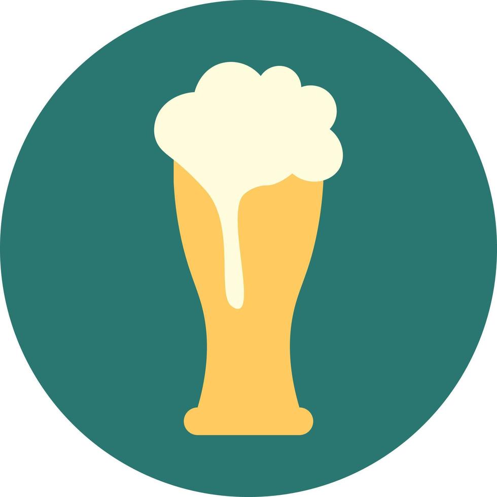 Tall glass of beer, illustration, vector on a white background.