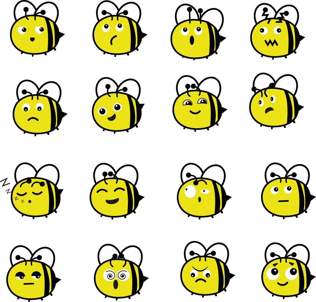 Bee feelings, illustration, vector on a white background.