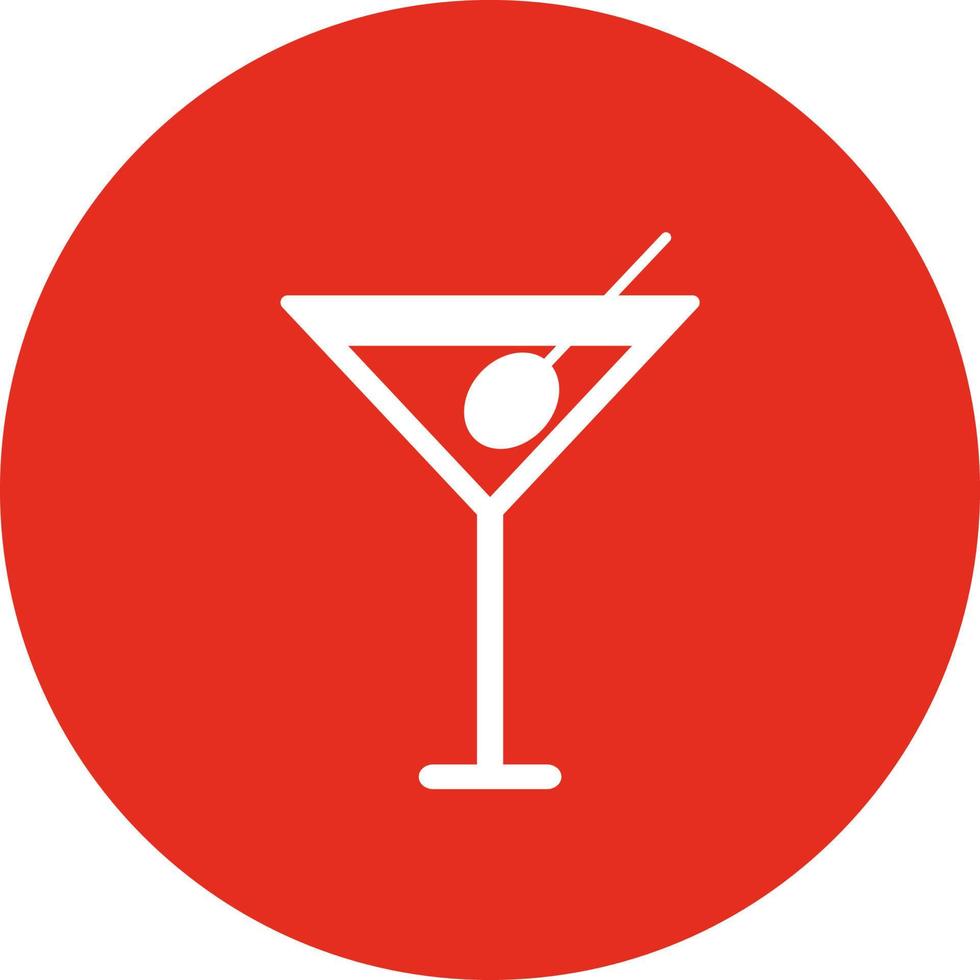 Coctail with an olive, illustration, vector on white background.