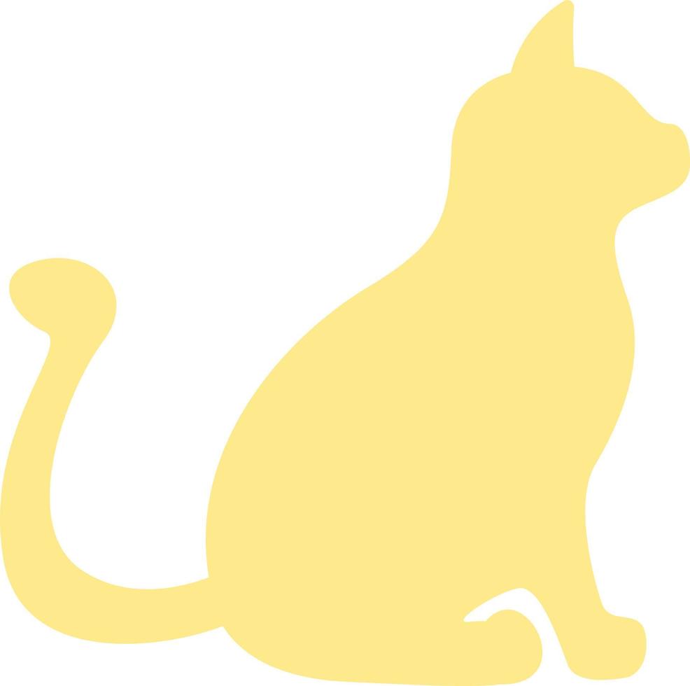 Yellow cat, icon illustration, vector on white background 13866925