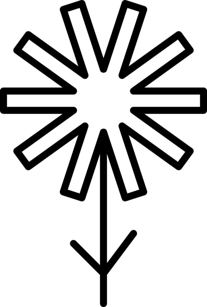 flor blanca con diez pétalos largos, ilustración, vector sobre fondo blanco.