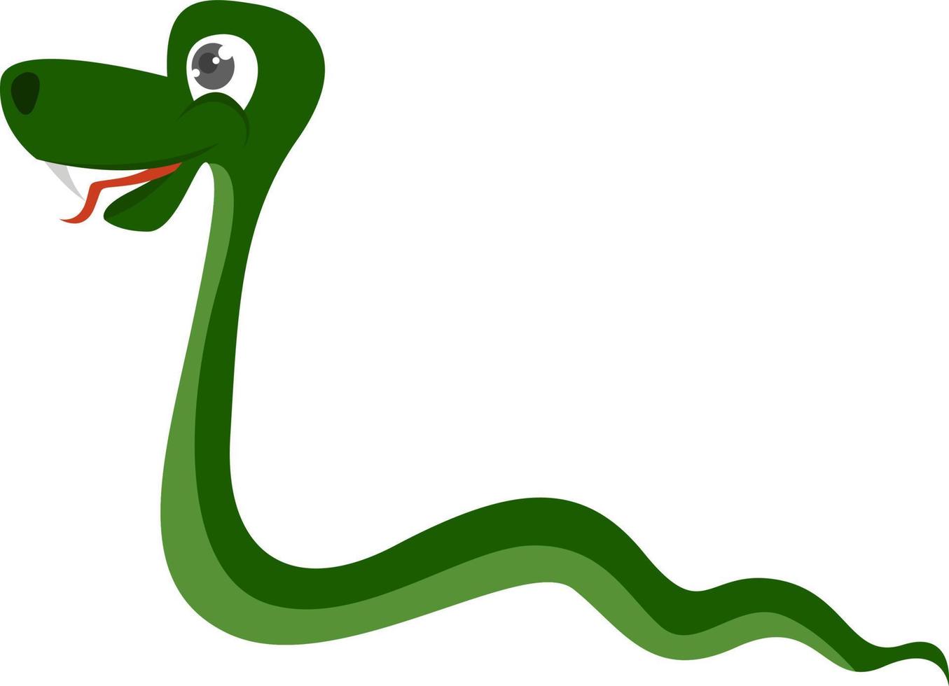 Green snake, illustration, vector on white background