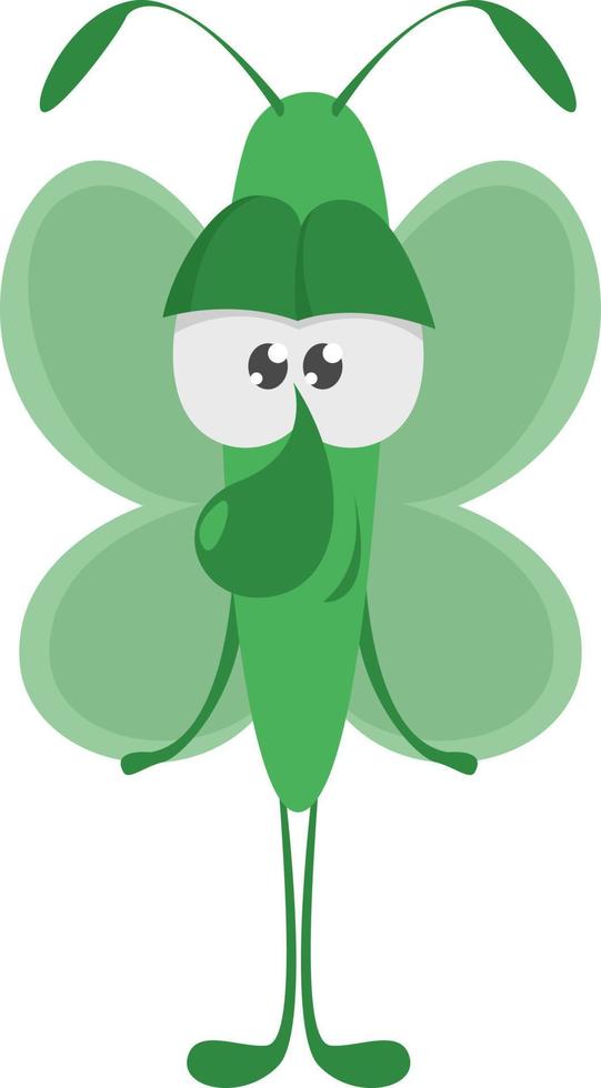 mariposa verde, ilustración, vector sobre fondo blanco