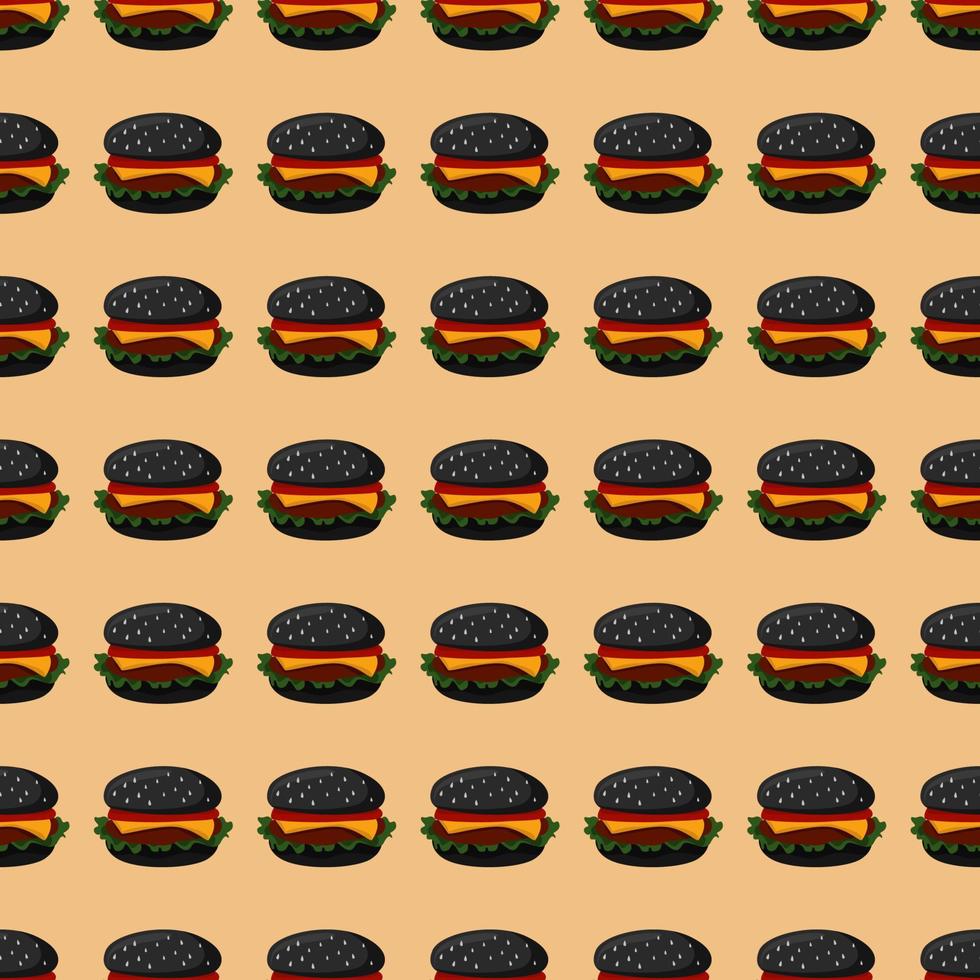 Black  burger pattern, illustration, vector on white background