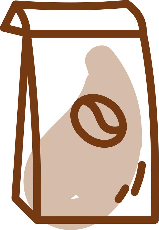 Coffee bag, illustration, vector on a white background.